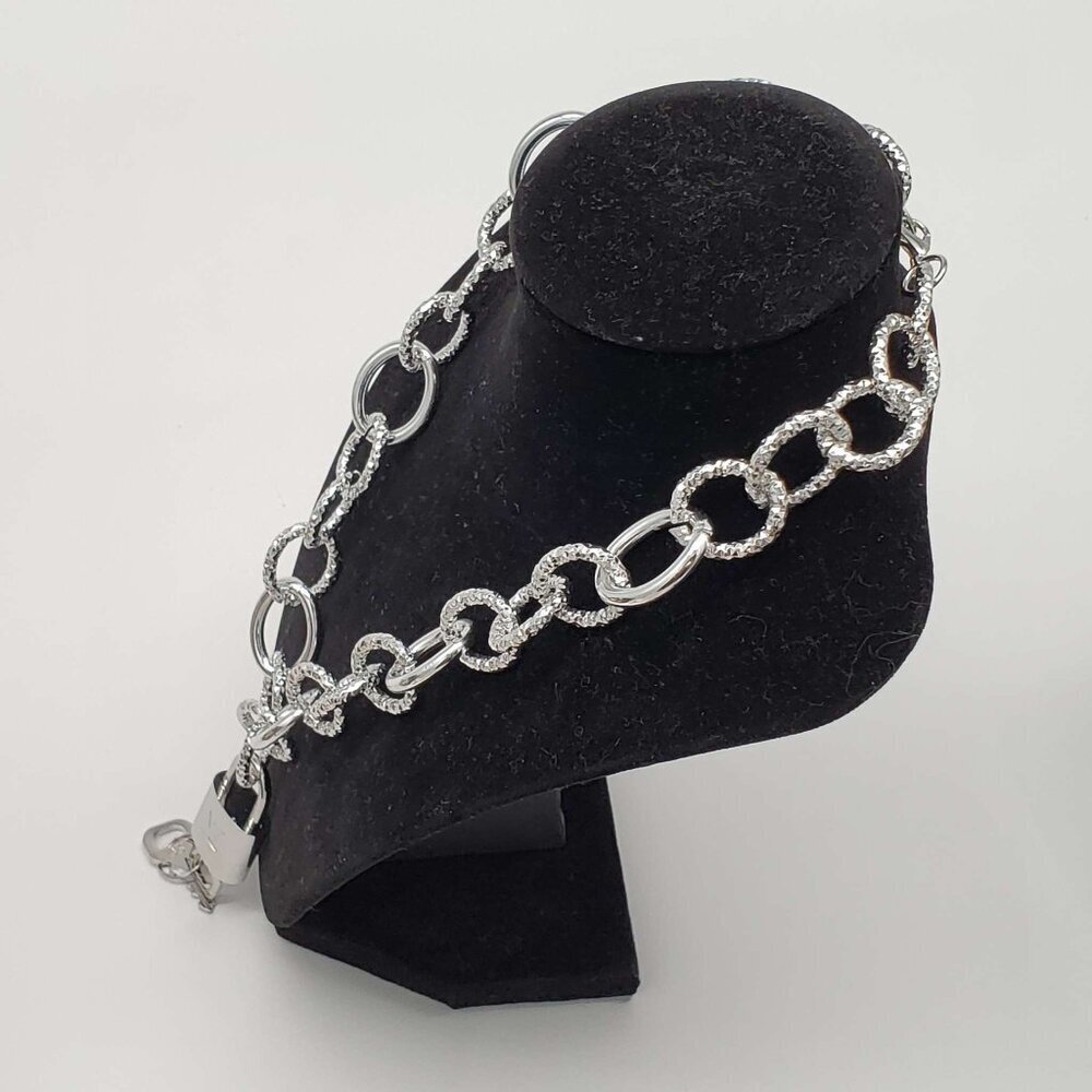 Authentic Louis Vuitton Lock&Key w/Unbranded Silver Plated Chain Necklace 010226 - Picture 10 of 12